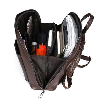 Classic backpack with double zipper - elegant design