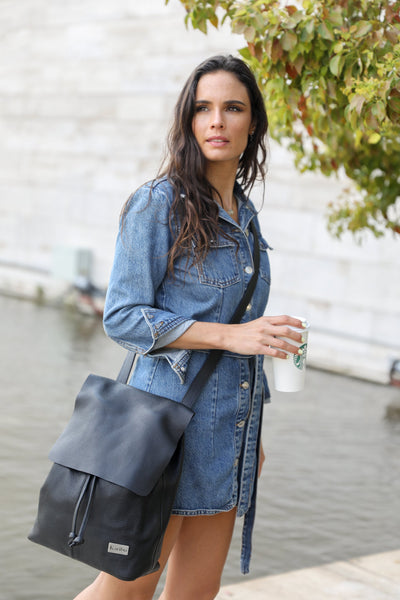 Bernardita black backpack - wallet