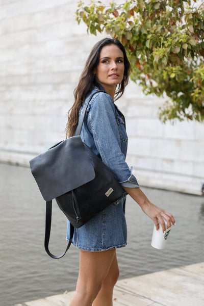 Bernardita black backpack - wallet