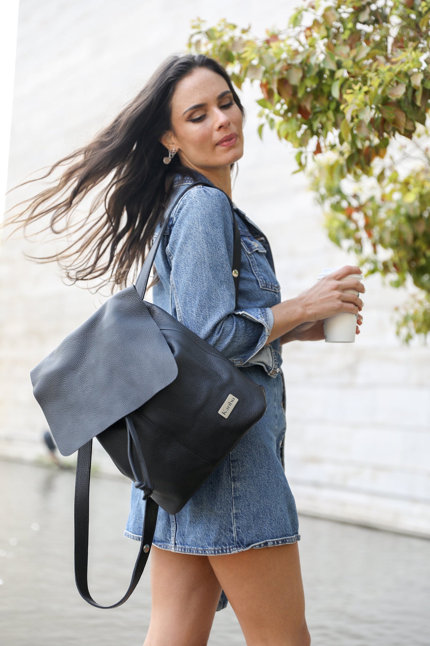 Bernardita black backpack - wallet