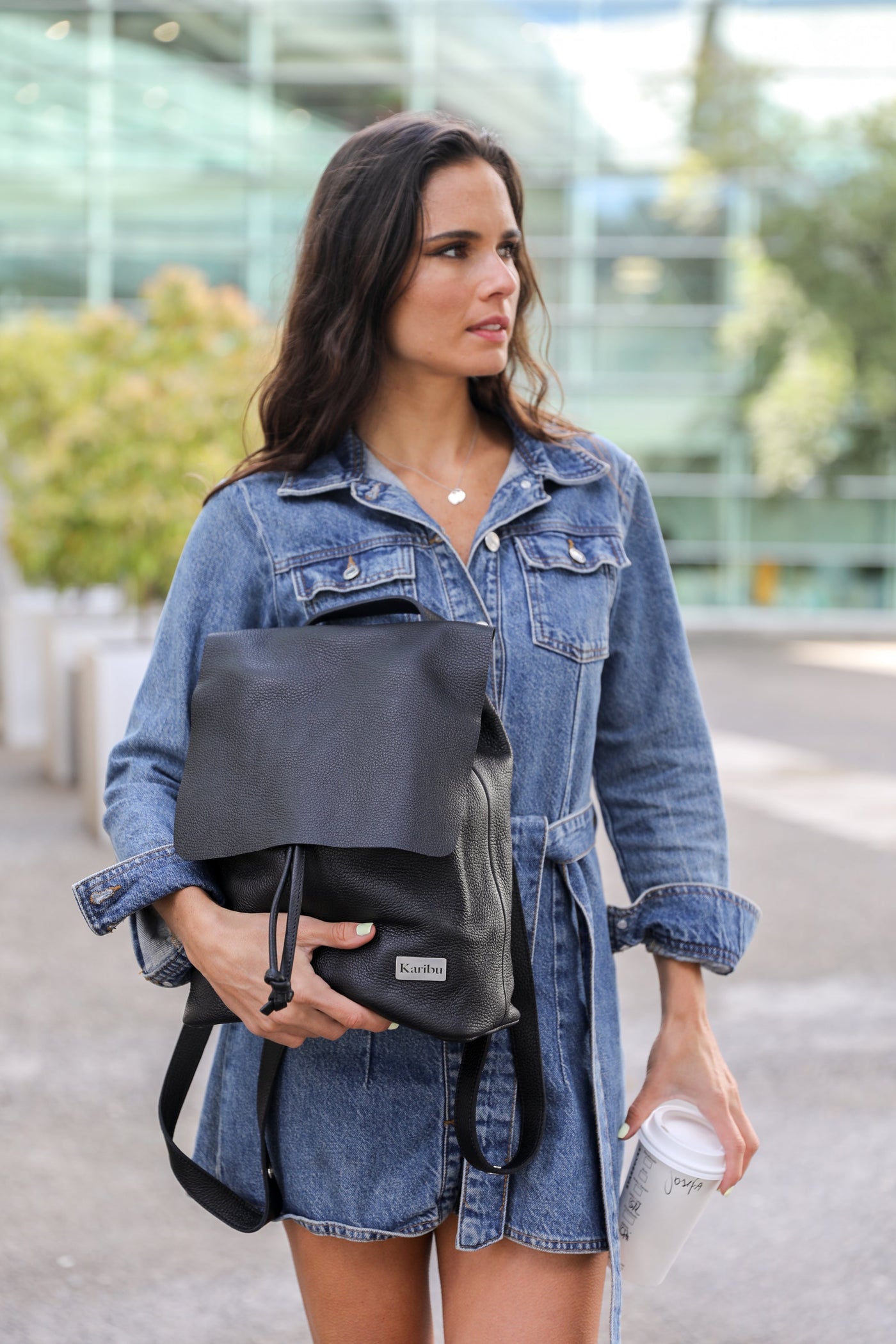 Bernardita black backpack - wallet