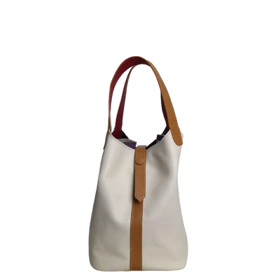 Women's leather bag Eva zebra leather x talc