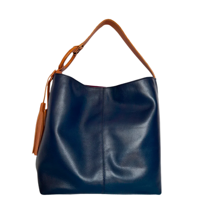 Nora dark blue leather bag for women