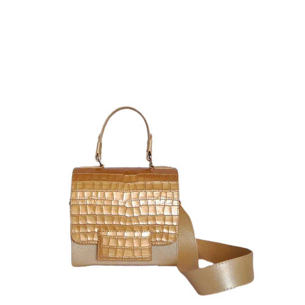 Elizabeth Coquito Women's Leather Handbag in White Gold