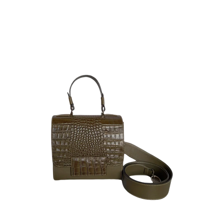 Elizabeth Glavial women's leather handbag in olive green