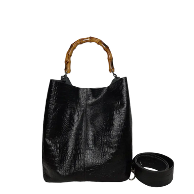 Claire women's black reptile leather bag