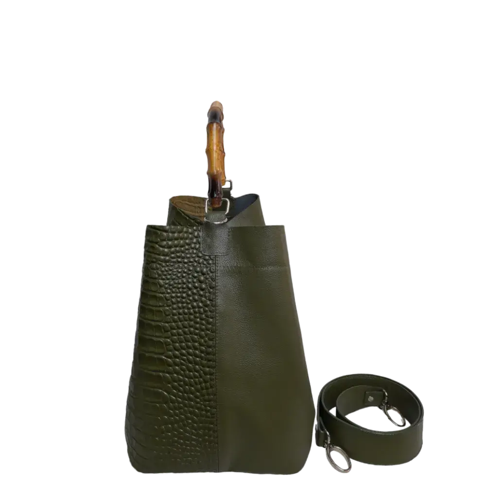 Claire Glavial women's leather bag in olive green