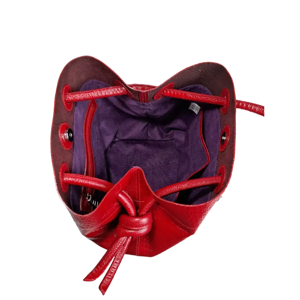 Brigitte Reptil women's leather bag in red