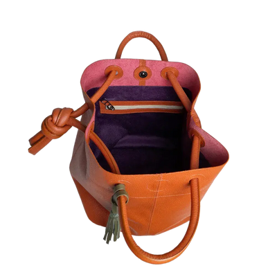 Brigitte Orange Women's Leather Bag