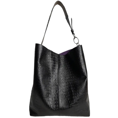 Serenity Reptil Black Women's Leather Handbag