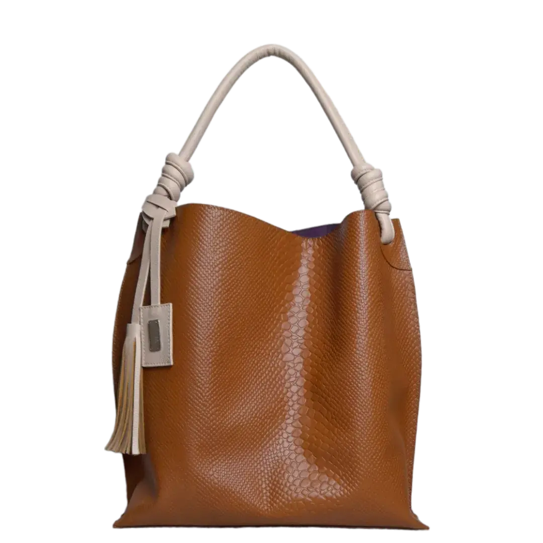Fernanda Anaconda Honey Women's Leather Handbag