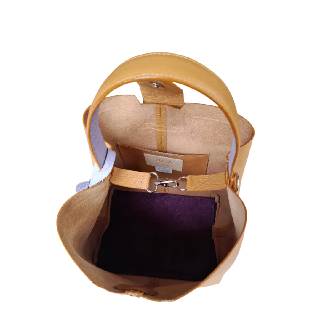 Lucia small leather handbag for women in honey color