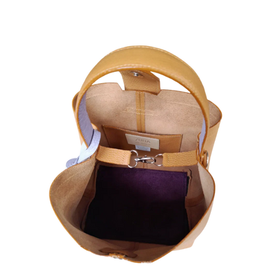 Lucia small leather handbag for women in honey color