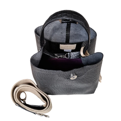 Lucia small leather bag for women, black