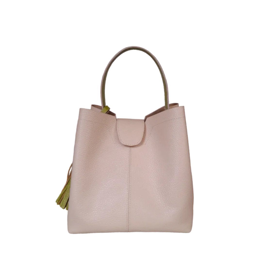 Lucia nude small leather bag for women