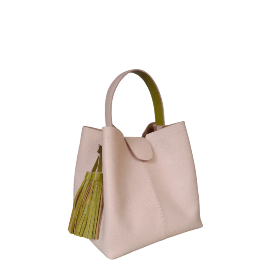 Lucia nude small leather bag for women