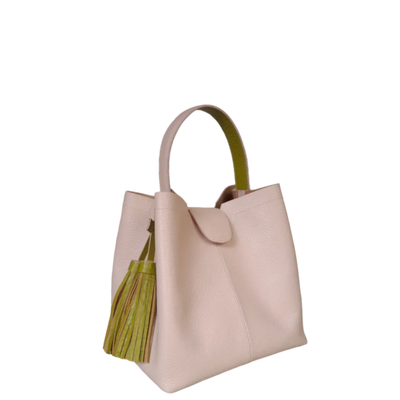 Lucia nude small leather bag for women