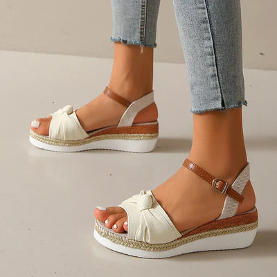 Julieta® | Stylish Knotted Wedge Sandals For Women