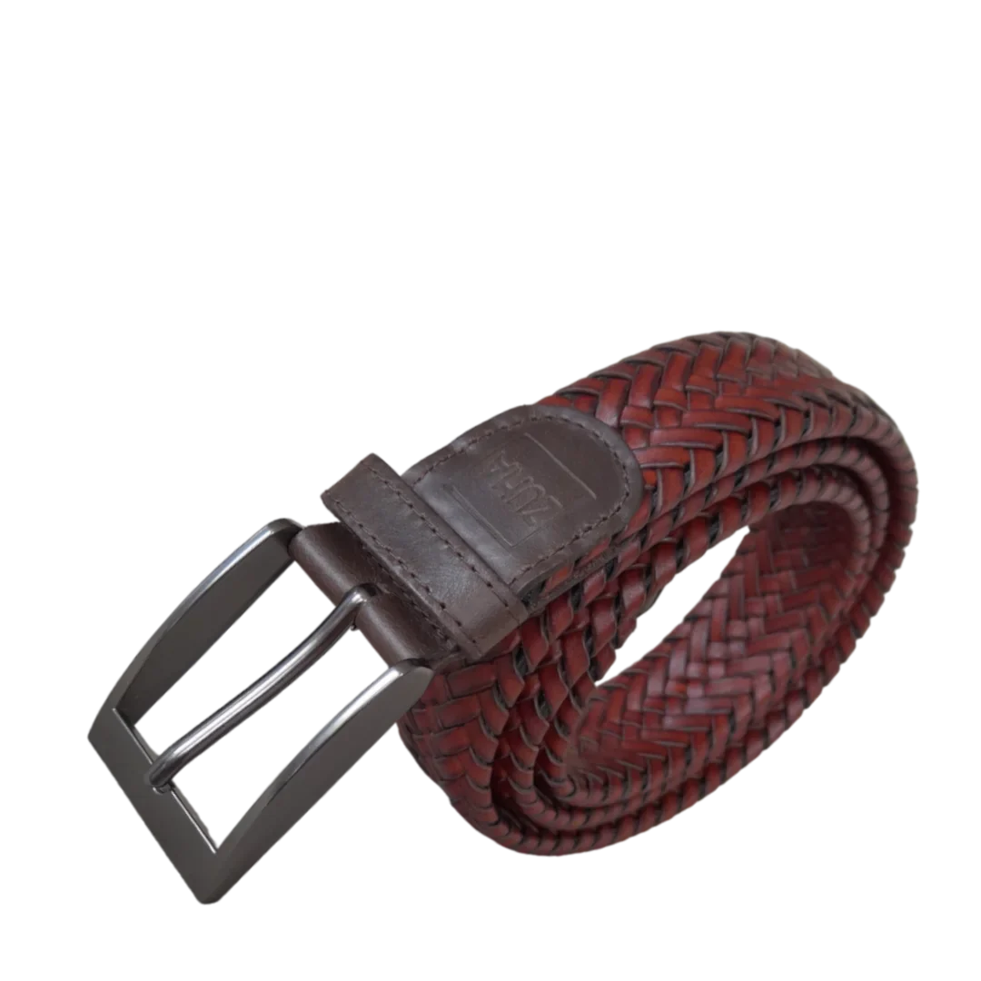 ZUHA brand braided leather belt for men