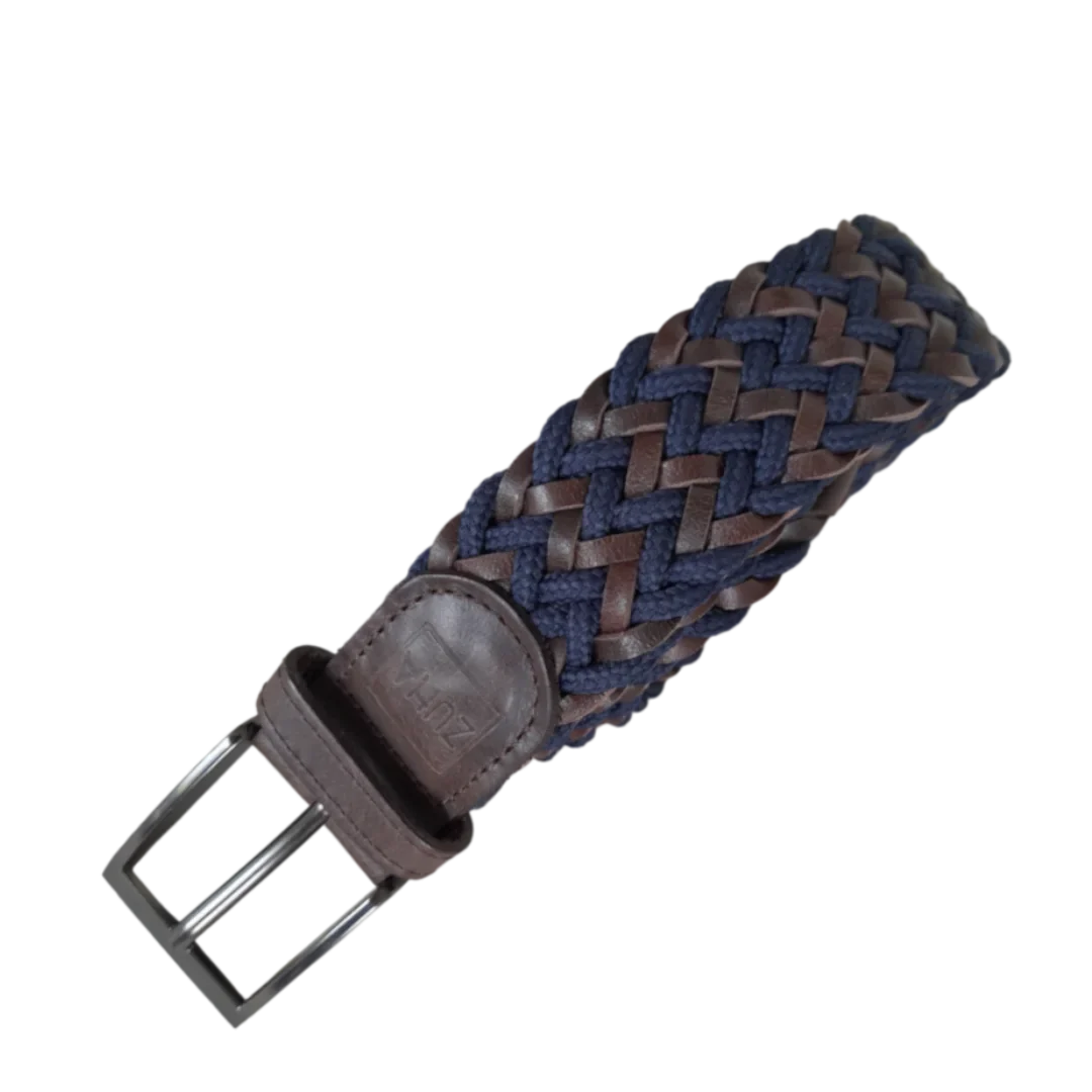 ZUHA brand braided leather and rope belt for men