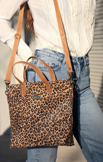 Kika Animal Print Wallet with Brown Straps