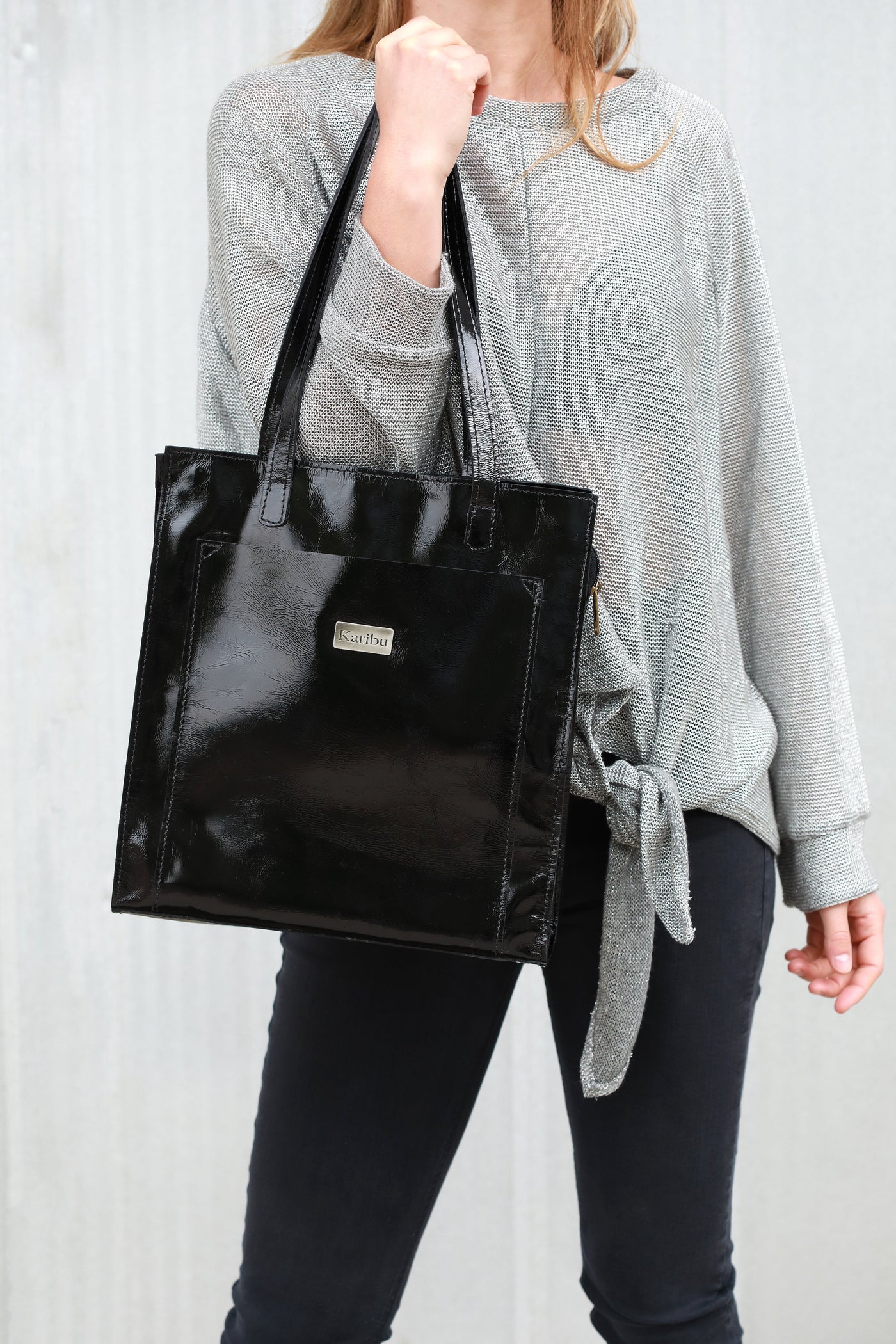 Maria Black Patent Leather Wallet