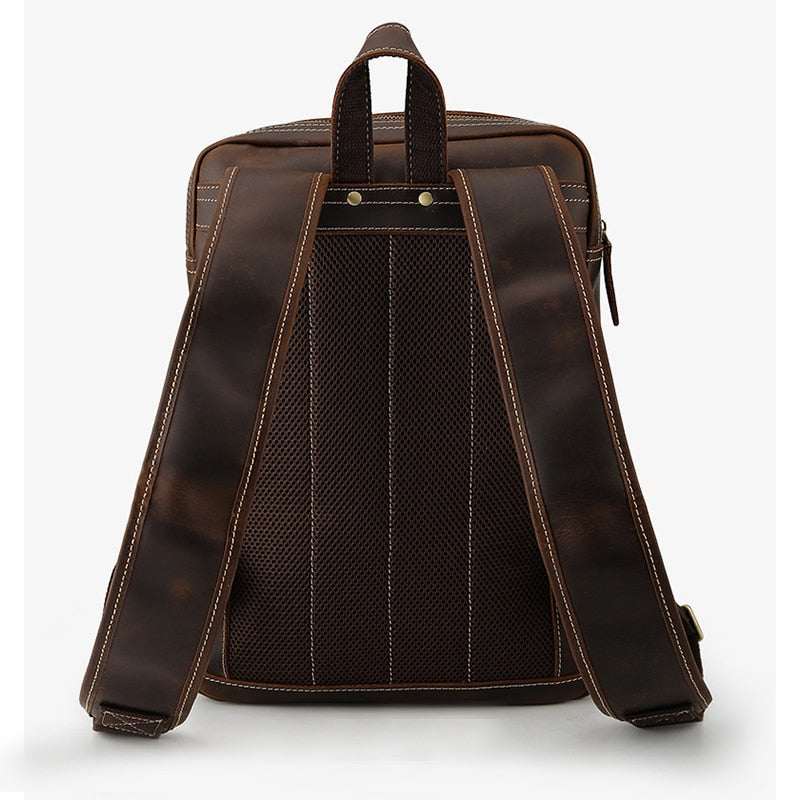 Vintage Leather Backpack Men Large