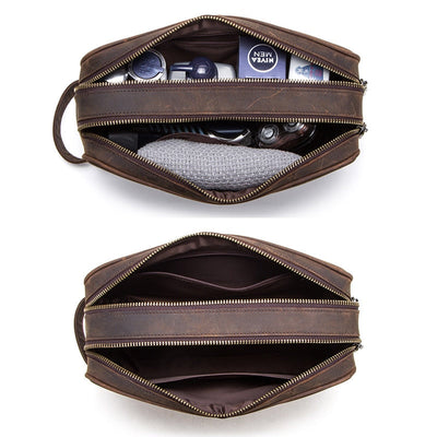 Crazy Horse Leather Toiletry Bag