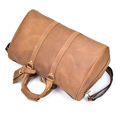 Men's Vintage Crazy Horse Leather Travel Bag