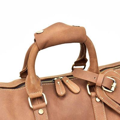 Men's Vintage Crazy Horse Leather Travel Bag