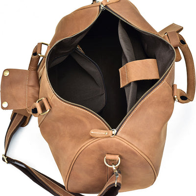 Men's Vintage Crazy Horse Leather Travel Bag