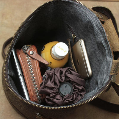 Vintage Leather Backpack Bag College