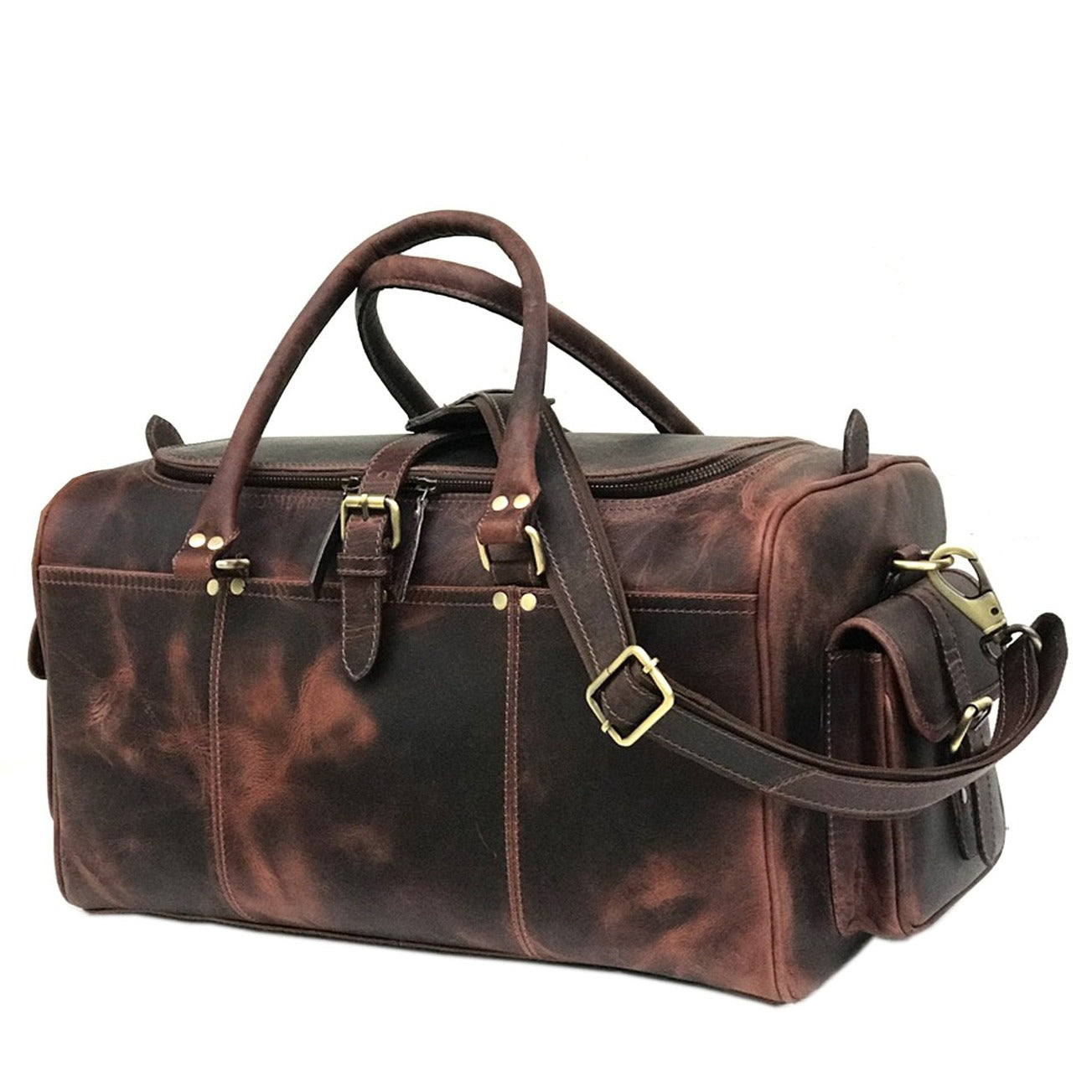 Two Pocket Dark Brown Weekend Bag