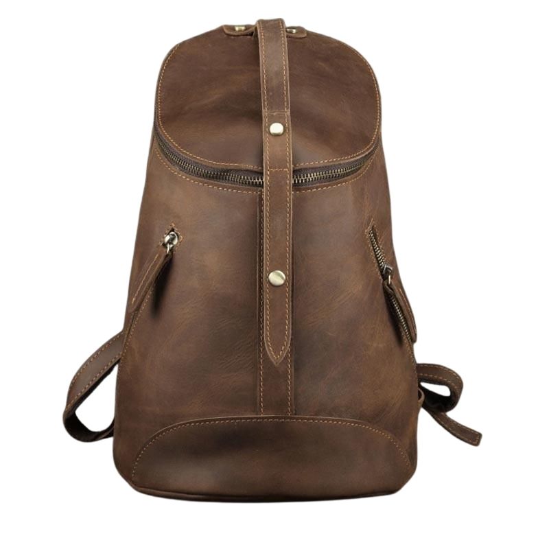 Vintage Leather Backpack Bag College