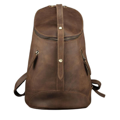 Vintage Leather Backpack Bag College