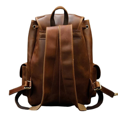 Unisex Crazy Horse Leather Backpack