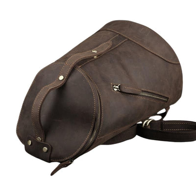 Vintage Leather Backpack Bag College
