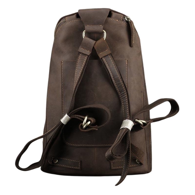 Vintage Leather Backpack Bag College