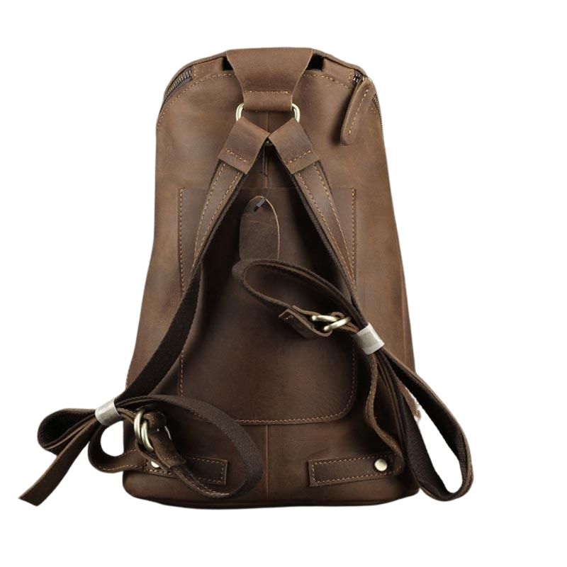 Vintage Leather Backpack Bag College