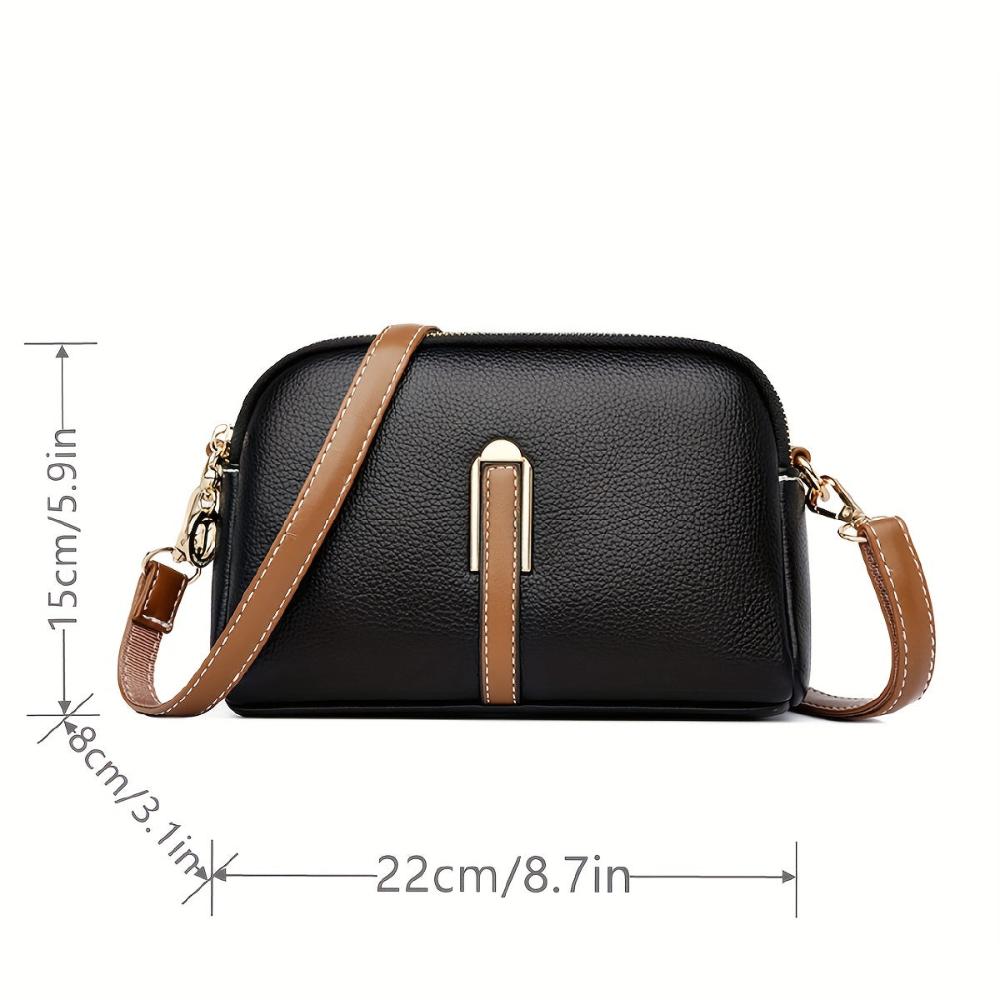 Mila Litchi Crossbody Bag with Embossed Print